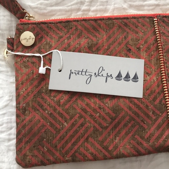 Orange cork clutch purse, NWT santos clutch - Picture 3 of 4